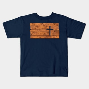 The Cross - Inspired Wooden Design Kids T-Shirt